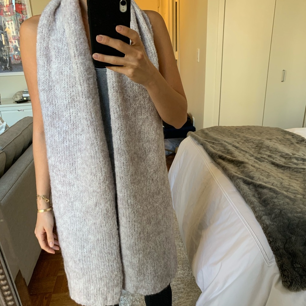 Rebecca Taylor Wool Scarf Light Grey/light purple